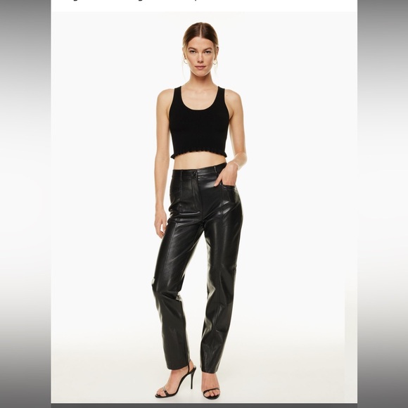 Aritzia Wilfred - Rebel Vegan Leather Pants - Black - Picture 1 of 11